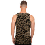 Steampunk Brass Gears And Cogs Print Men's Tank Top