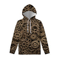 Steampunk Brass Gears And Cogs Print Pullover Hoodie