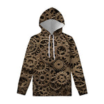 Steampunk Brass Gears And Cogs Print Pullover Hoodie