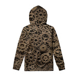 Steampunk Brass Gears And Cogs Print Pullover Hoodie