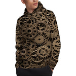 Steampunk Brass Gears And Cogs Print Pullover Hoodie