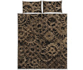 Steampunk Brass Gears And Cogs Print Quilt Bed Set