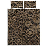 Steampunk Brass Gears And Cogs Print Quilt Bed Set