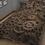 Steampunk Brass Gears And Cogs Print Quilt Bed Set
