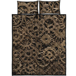 Steampunk Brass Gears And Cogs Print Quilt Bed Set