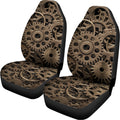 Steampunk Brass Gears And Cogs Print Universal Fit Car Seat Covers