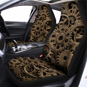 Steampunk Brass Gears And Cogs Print Universal Fit Car Seat Covers