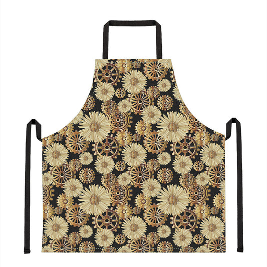 Steampunk Chamomile Pattern Print Apron