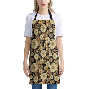 Steampunk Chamomile Pattern Print Apron