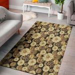 Steampunk Chamomile Pattern Print Area Rug