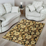 Steampunk Chamomile Pattern Print Area Rug