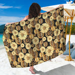 Steampunk Chamomile Pattern Print Beach Sarong Wrap