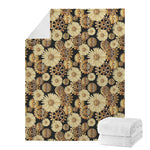 Steampunk Chamomile Pattern Print Blanket