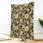 Steampunk Chamomile Pattern Print Blanket