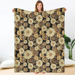 Steampunk Chamomile Pattern Print Blanket