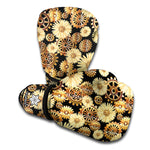 Steampunk Chamomile Pattern Print Boxing Gloves