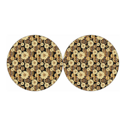 Steampunk Chamomile Pattern Print Car Coasters