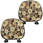 Steampunk Chamomile Pattern Print Car Headrest Covers