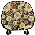 Steampunk Chamomile Pattern Print Car Headrest Covers