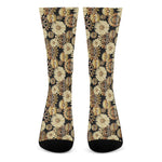 Steampunk Chamomile Pattern Print Crew Socks