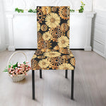 Steampunk Chamomile Pattern Print Dining Chair Slipcover