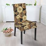 Steampunk Chamomile Pattern Print Dining Chair Slipcover