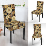 Steampunk Chamomile Pattern Print Dining Chair Slipcover