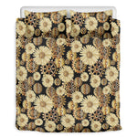 Steampunk Chamomile Pattern Print Duvet Cover Bedding Set