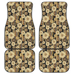 Steampunk Chamomile Pattern Print Front and Back Car Floor Mats