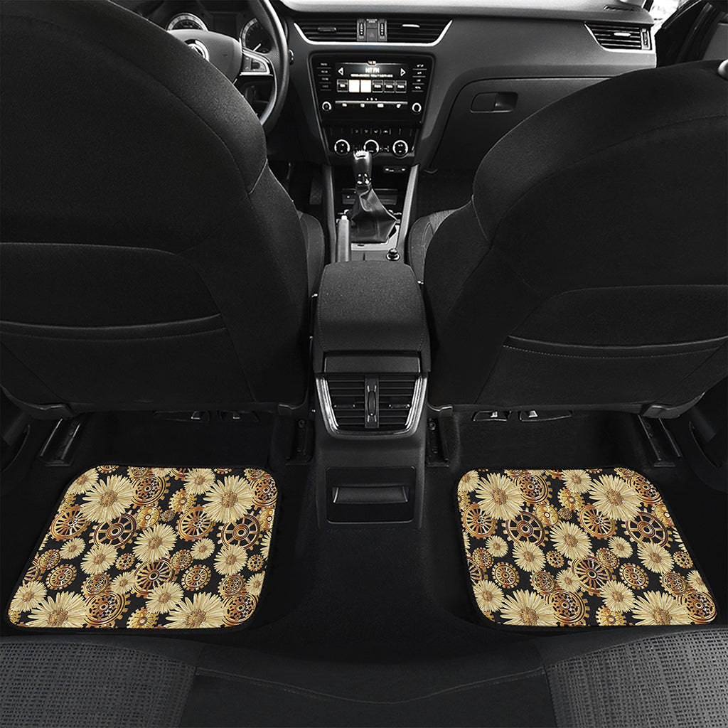 Steampunk Chamomile Pattern Print Front and Back Car Floor Mats