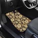 Steampunk Chamomile Pattern Print Front and Back Car Floor Mats