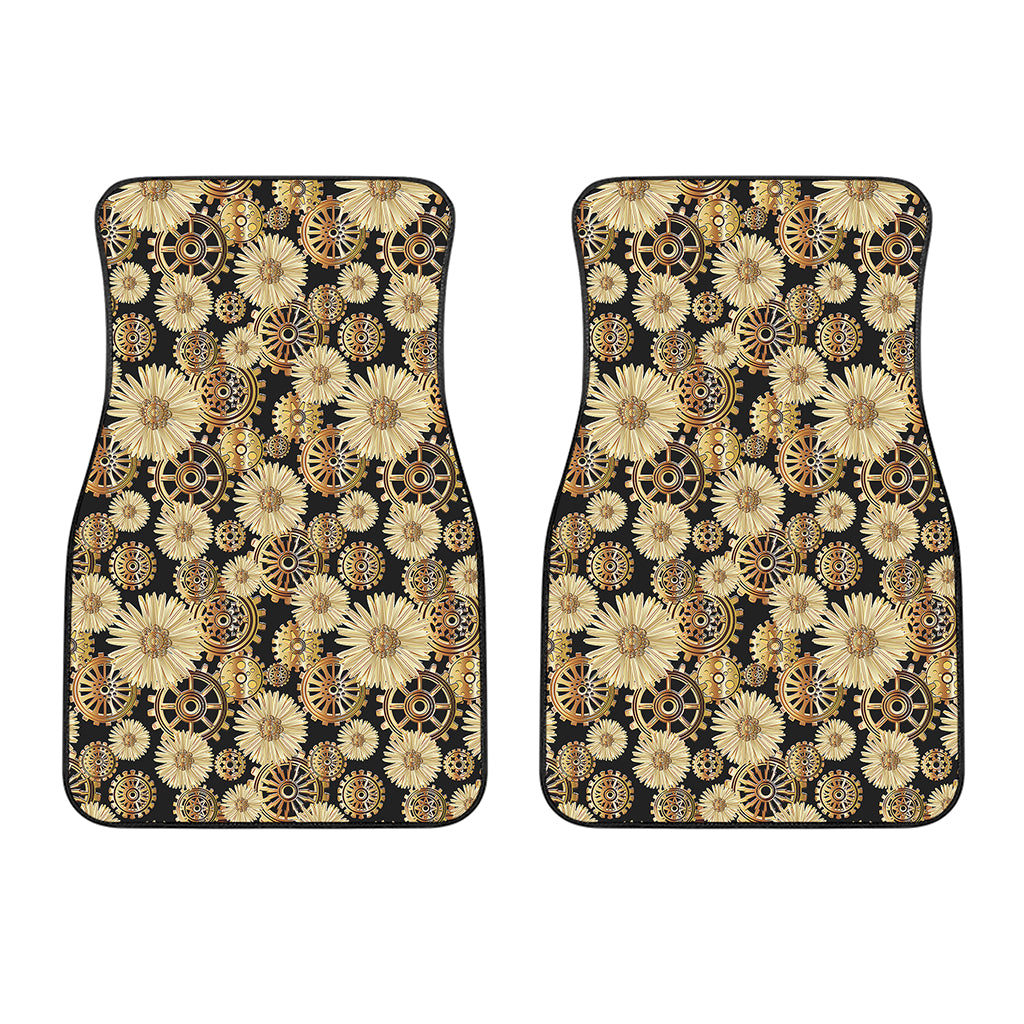 Steampunk Chamomile Pattern Print Front Car Floor Mats