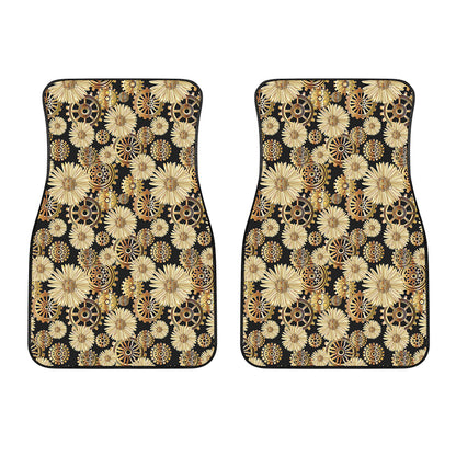 Steampunk Chamomile Pattern Print Front Car Floor Mats