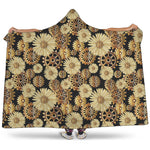 Steampunk Chamomile Pattern Print Hooded Blanket