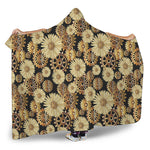 Steampunk Chamomile Pattern Print Hooded Blanket