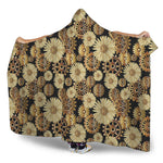 Steampunk Chamomile Pattern Print Hooded Blanket