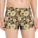 Steampunk Chamomile Pattern Print Men's Boxer Briefs