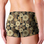 Steampunk Chamomile Pattern Print Men's Boxer Briefs