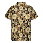 Steampunk Chamomile Pattern Print Men's Short Sleeve Shirt