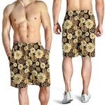 Steampunk Chamomile Pattern Print Men's Shorts