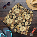Steampunk Chamomile Pattern Print Men's Shorts