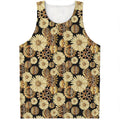 Steampunk Chamomile Pattern Print Men's Tank Top