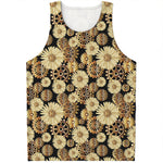 Steampunk Chamomile Pattern Print Men's Tank Top