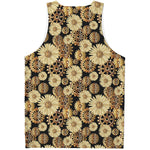 Steampunk Chamomile Pattern Print Men's Tank Top