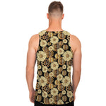 Steampunk Chamomile Pattern Print Men's Tank Top