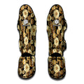 Steampunk Chamomile Pattern Print Muay Thai Shin Guards