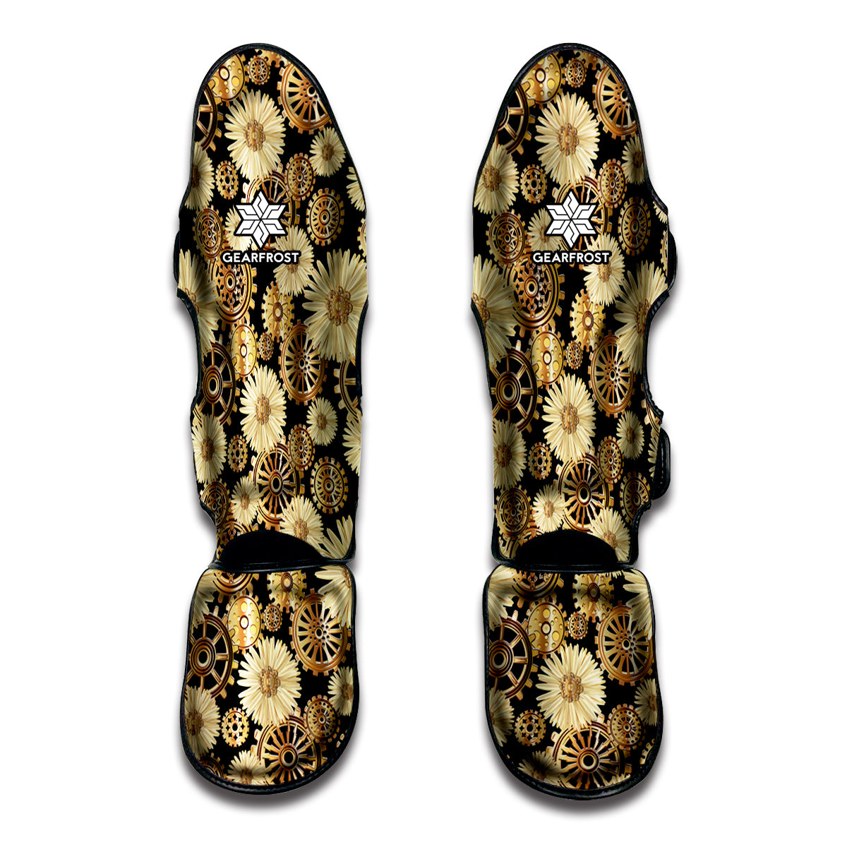Steampunk Chamomile Pattern Print Muay Thai Shin Guard