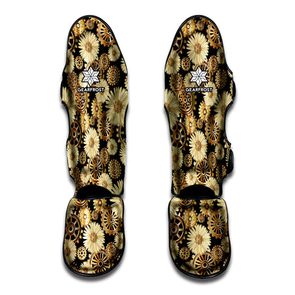 Steampunk Chamomile Pattern Print Muay Thai Shin Guard