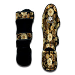 Steampunk Chamomile Pattern Print Muay Thai Shin Guard