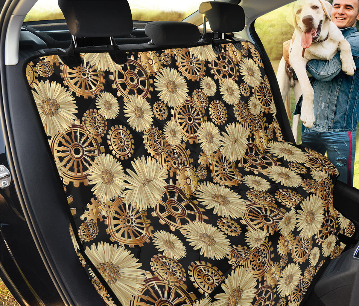 Steampunk Chamomile Pattern Print Pet Car Back Seat Cover